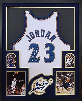 Michael Jordan Washington Wizards Autograph Signed Custom Framed 4 Picture Suede • $12999