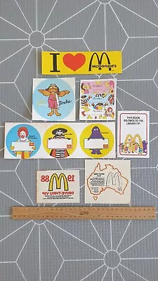 Vintage Collectable 80s & 90s Mcdonald's Stickers Original With Backing 7 Total • $30