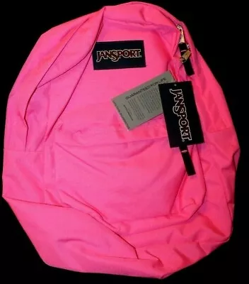 Vintage! JANSPORT Superbreak  Backpack - Flourescent Pink T5019RX • £42.74