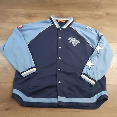Vintage Veezo Wear Jacket Mens 3XL Blue New York 03 Baseball Casual Embroidered • $69.99