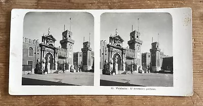 Stereoview Card Door & Stairs To The Arsenal Venice Italy 1904 Lion Statue • $2.48