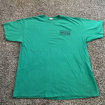 Muse “Crew” T Shirt 2010  Resistance Tour Concert Green Size XL • $9.33