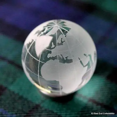 Large 30mm Frosted Glass Globe Marble With Stand -Stunning Detailed Planet Earth • $12.93