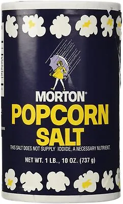 1Lb 10Oz Morton Popcorn Salt For Green Salad Corn On The CobFrench Fries Nut • $11.04