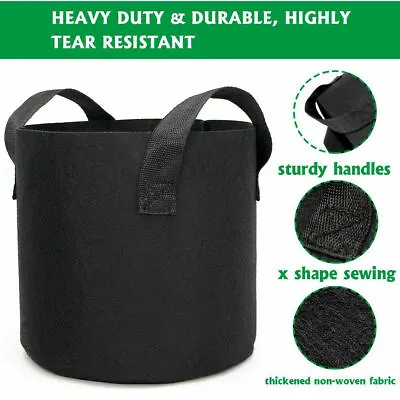 5 Grow Bags Plant Fabric Pot Nursery Soil Bag With Handles Non Woven 5 Gallons • $15.99