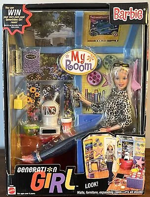 Generation Girl Barbie Doll My Room Set Expanding Walls Furniture Vtg 2000 New • $50.99