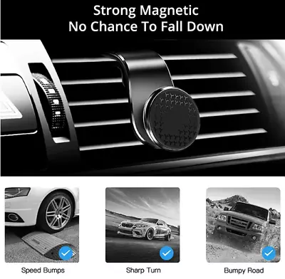 360° Magnetic Car Phone Holder Air Vent Mounts Cellphone GPS Support A4D2Fx • $8.95