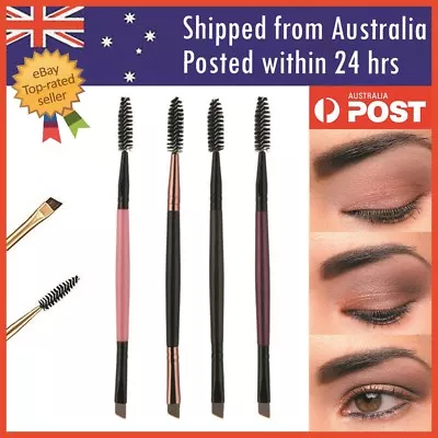 $4.20 • Buy Eyebrow Brush Dual-ended Duo Brow Eyeliner Angled Cut Spoolie Brush Makeup Tools