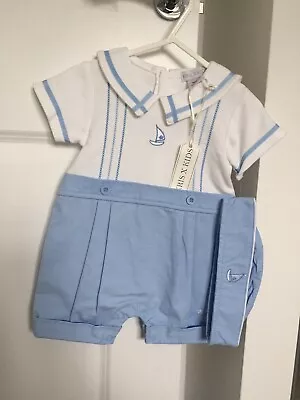 Baby Boys Designer Kris X Kids Sailor Outfit With Hat 3-6 Months BNWT  • £22