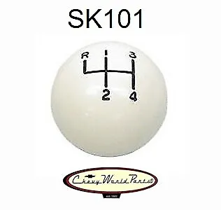 White 4 Speed Ball 3/8  Shift Knob For Hurst Shifters • $29.95