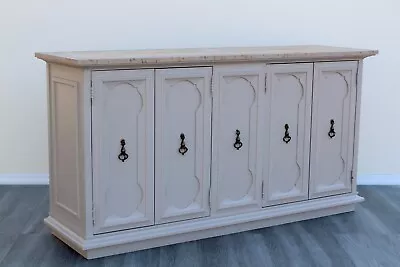 Mid-Century Walnut And Burlwood Console Cabinet Console Table Tv Cabinet • $1200