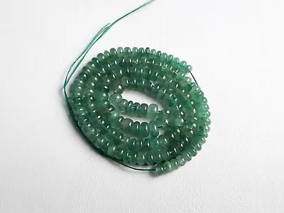 5MM-7MM Zambian Emerald Smooth Rondelle Beads For Jewelry 17 Inch Strand • $130