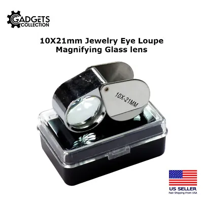 10X 21mm Jewelers Jewelry Eye Loupe Optical Magnifying Glass Lens Reading Aid • $6.99