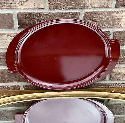 Vintage 1960s BOONTON Ware Melmac Burgundy Winged Serving Platter Tray 14.5  • $12.79