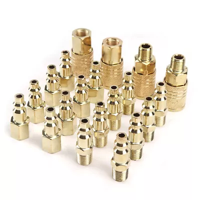 2/4/8Pc 1/4 NPT Brass Air Tool Couplers Air Hose Fittings American Quick Coupler • $9.75