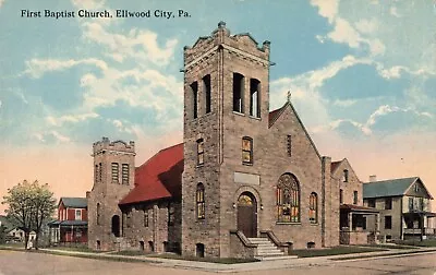 Postcard First Baptist Church Ellwood City Pennsylvania PA • $4.99