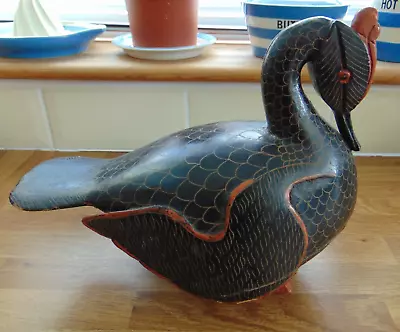 Vintage Asian Carved Wooden Mandarin Duck Bird • £45