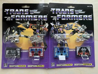 Transformers G1 Decepticons Ravage & Rumble Laserbeak & Frenzy Reissue 80's Toy • £52.80