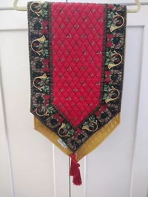 Vera Bradley Christmas Holiday Table Runner ~13 3/4 X 88  Quilted  Horns Holly • $32.99