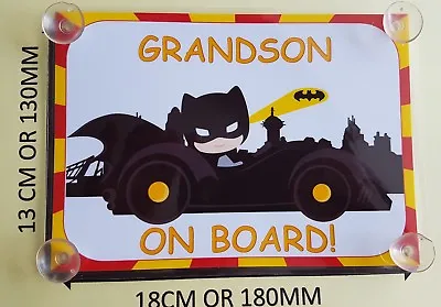 £2 • Buy Baby Dressed As Batman In Car Grandson On Board Car Laminated Sign