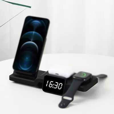 Headphone Wireless Charger Alarm Clock Charging Docking Station Adapter • $29.63