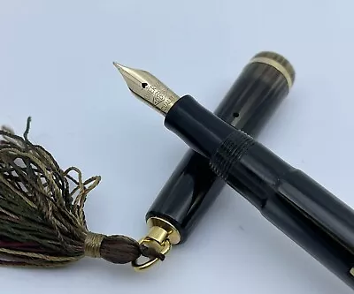 Minerva By Omas Celluloid Lever Fountain Pen 14K Gold Nib 1930s • $355