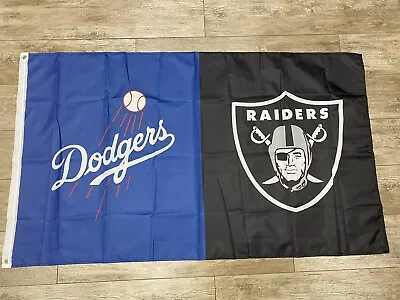 Las Vegas Oakland Raiders X Los Angeles Dodgers Flag - 3x5 Ft Champions MLB NFL • $19.99