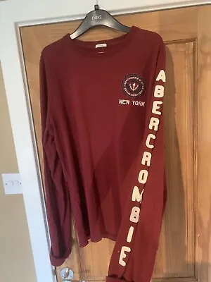 Men’s Abercrombie And Fitch XL Maroon Long Sleeve Shirt • £9.99