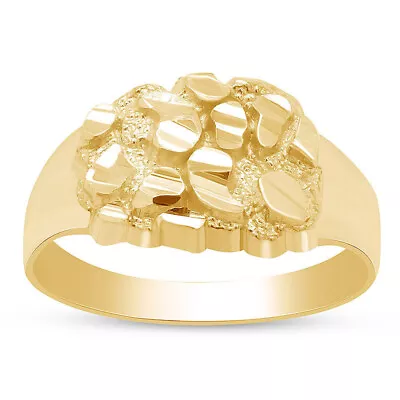 Open Work Nugget Wedding Band Fashion Ring 10k Solid Gold For Mens • $220.19