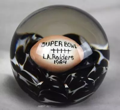 Rare Bob St. Clair Super Bowl L.A. Raiders 1984 Sulphide Glass Paperweight • $150