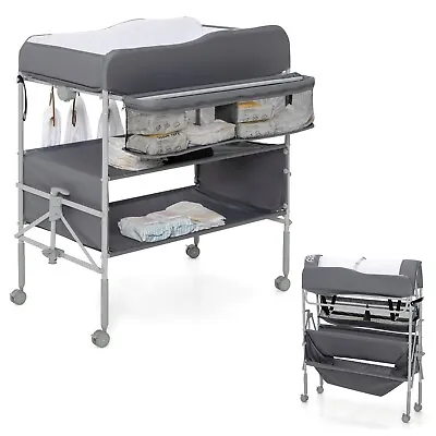 Baby Changing Table Folding Infant Diaper Changing Station Height Adjustable • £79.95