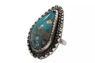 $89.99 • Buy Old Pawn Vintage Navajo Sterling Silver Morenci Turquoise Ring Size: 8 #593
