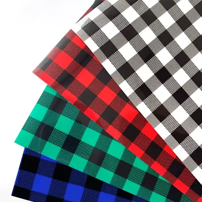 Heat Transfer HTV Buffalo Plaid Printed Vinyl Red Blue Green Vinyl T-Shirt DIY • £2.95