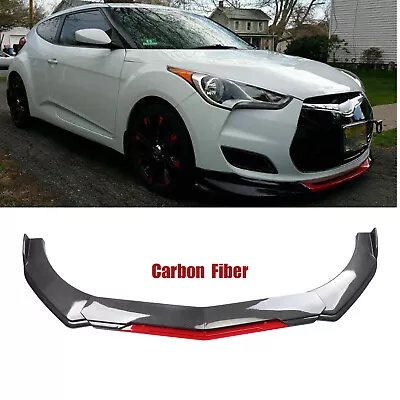 Front Bumper Lip Splitter Spoiler Body Kit Carbon Fiber For Hyundai Veloster • $79.99