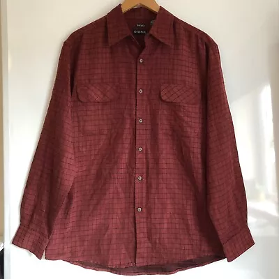 George Mens Burgundy Long Sleeved Suede Shirt Size M • £6.40