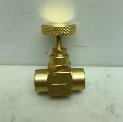 Brass Needle Valve 1/4  NPT X 1/4  NPT 600psi 1 Direction 5TUL2 • $15