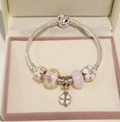 $149 • Buy GENUINE New Pandora Flower Bracelet With Beads & Charms* Easter Promo