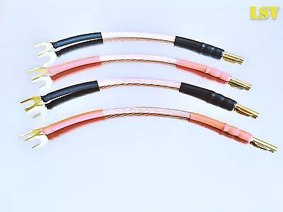 VAN DAMME Hi-Fi Series LC-OFC (6mm Diameter) SPEAKER JUMPER CABLES X4 (A Pair) • £20