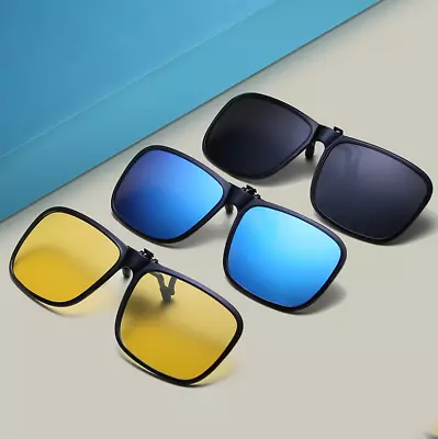 8 Colors Clip On Sunglasse Flip Up Glasses Polarized Photochromic Sunglasses UV • £5.86