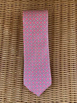 Unused? Brooks Brothers USA ❤️ Mens Tie Necktie Silk Pink Blue White Chain Links • $35