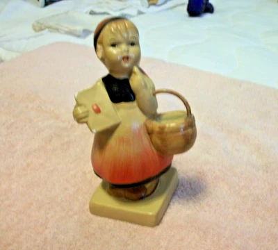 $15 • Buy VTG Chalkware (?)Hummel Figurine 5.5 INCH TALL HUMMEL STYLE CHALKWARE LITLE GIRL