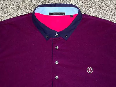 NWOT Men's GREYSON Polo XL HEATHER PURPLE W/Wolf & MUIRFILED Golf Member Logo • $29.99