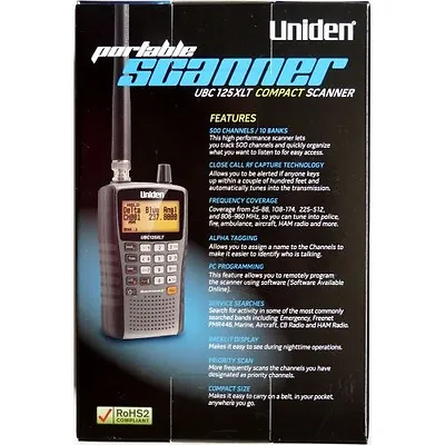 Radio Scanner UBC125XLT Uniden Bearcat Covers Military Air Band With Close Call • £169.89