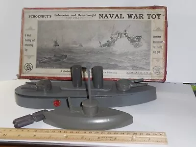 1915 Schoenhut Playset Submarine & Dreadnought Game Naval War Toy Complete & Box • $299
