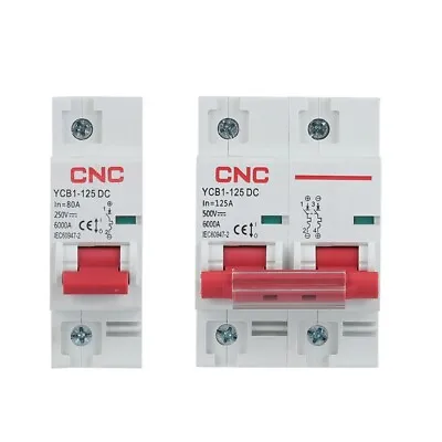 Miniature Circuit Breaker 6000kA Breaking Capacity DC 80A-125A 1/2P Din Rail MCB • $24.93