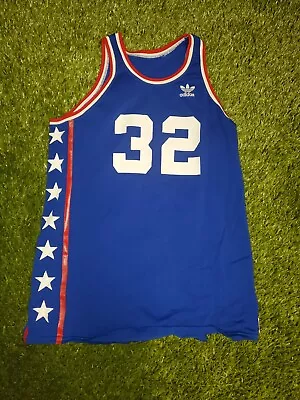 Julius Erving New York Nets ABA Sand Knit Adidas Jersey Size 46 • $200