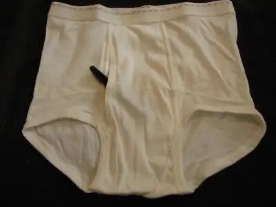 Vintage Underwear  J C Penney  Rare Dash Line White Brief  36 1960s • $54