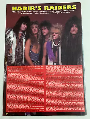 LONDON Metal Forces Magazine 1 Page Article 1987 Nadir D'Priest Lizzie Grey Glam • $10.44