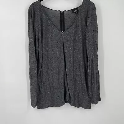 Mossimo Womens Top XXL Gray Back Zipper Casual Knit Stretchy Lightweight Knit • $5.59