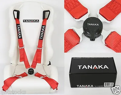 Tanaka Red 4 Point Camlock Quick Release Racing Seat Belt Harness 2  Fit Acura • $51.57